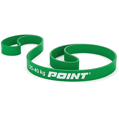 Zielona guma oporowa Power Band Point 25-40 kg do podciągania i treningu siłowego